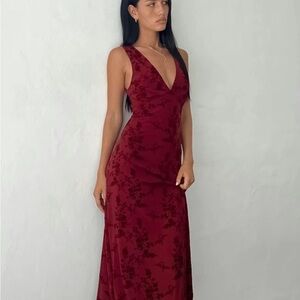 Burgundy Floral Dress